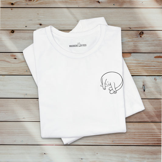 Cat Nap Tee — Curled Up Sleeping Cat