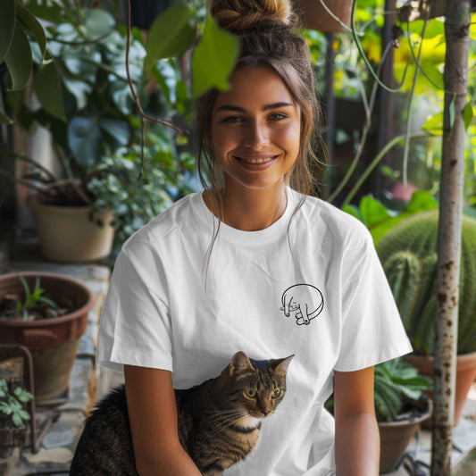 Cat Nap Tee — Curled Up Sleeping Cat
